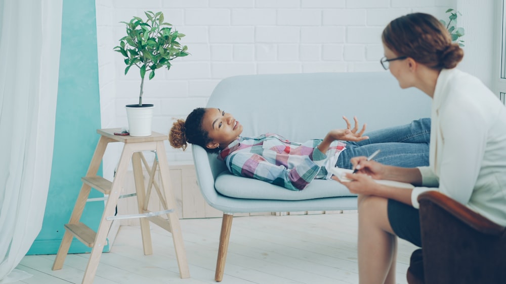 Child participating in a supportive communication therapy session